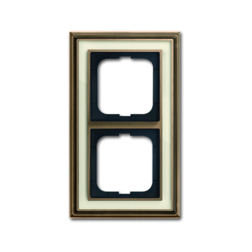 Рамка 2-постовая, серия Династия, Латунь античная, белое стекло | 1754-0-4581 | 2CKA001754A4581 | ABB