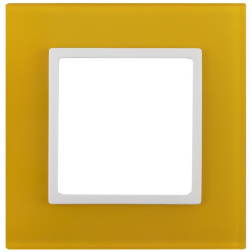 14-5101-21 Электроустановка ЭРА Рамка на 1 пост, стекло, Эра Elegance, жёлтый+бел | Б0034476 | ЭРА