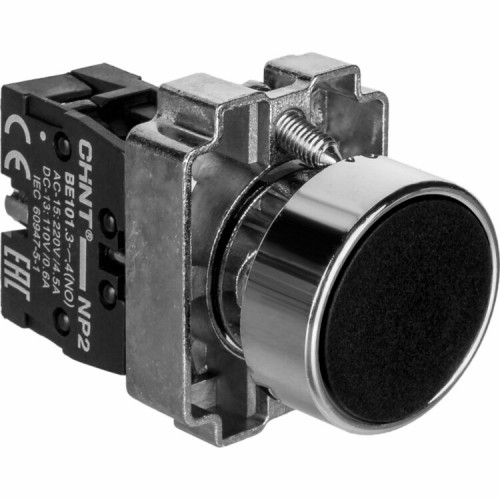 Кнопка управления NP2-BL21 без подсветки, черная, 1НО IP40 | 575488 | CHINT