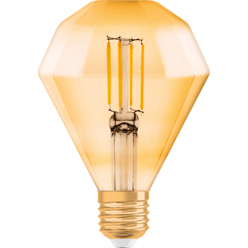 Лампа светодиодная филаментная Vintage 1906 LED CL DIAMOND FIL GOLD 40 non-dim 4, 5W/825 E27 | 4058075091955 | Osram