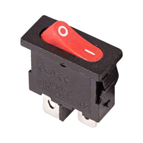 Выключатель клавишный 250V 6А (2с) ON-OFF красный Mini | 36-2051 | REXANT