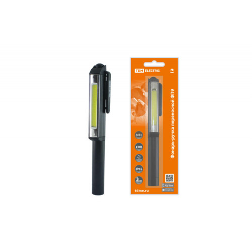 Фонарь-ручка переносной светодиодный ФП9, 3 Вт COB, 200 лм, 3хААА, магн. | SQ0350-0099 | TDM
