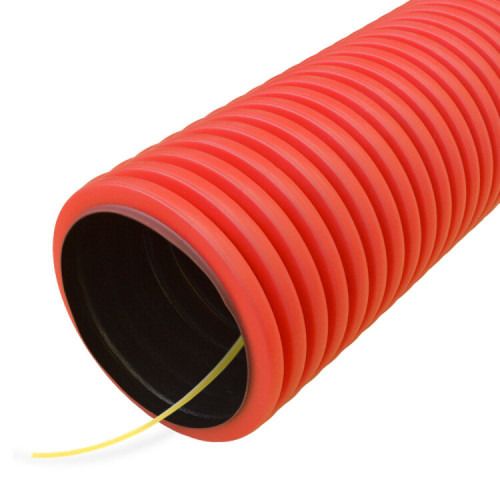 Труба гофрированная двустенная ПНД гибкая тип 450 (SN12) с/з красная д110 (20м/уп) (муфта, 2 кольца) | PR15.0241 | Промрукав