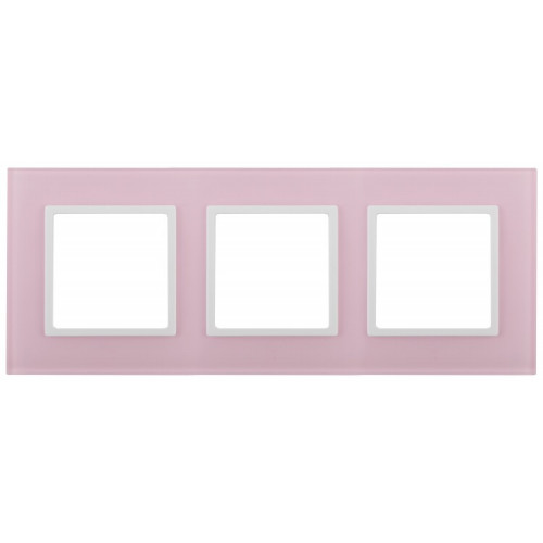 14-5103-30 Электроустановка ЭРА Рамка на 3 поста, стекло, Эра Elegance, розовый+бел | Б0034520 | ЭРА