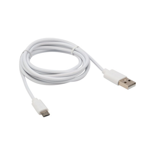 Кабель micro USB (male) штекер - USB-A (male) штекер, длина 1,8 метра, белый (PE пакет) | 18-1164 | REXANT