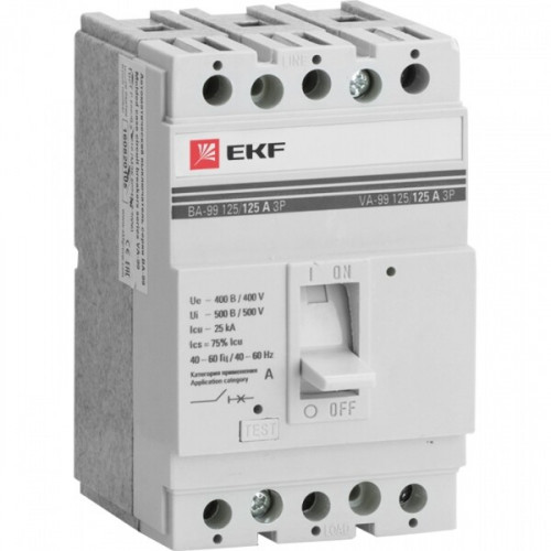 Автоматический выключатель ВА-99 125/80А 3P 25кА EKF PROxima | mccb99-125-80 | EKF
