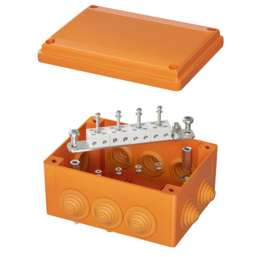 Коробка распределительная пластиковая FS с кабельными вводами иклеммниками,IP55,150х110х70мм, 8р, 450V,6A,4мм.кв | FSB21804 | DKC