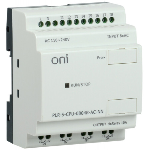 Логическое реле PLR-S. CPU0804(R) 220В AC без экрана ONI | PLR-S-CPU-0804R-AC-NN | ONI