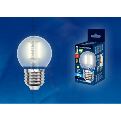Лампа светодиодная LED-G45-6W/WW/E27/FR PLS02WH LED. 