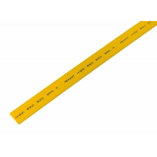 Термоусадочная трубка 12,0/6,0 мм, желтая, упаковка 50 шт. по 1 м | 21-2002 | REXANT