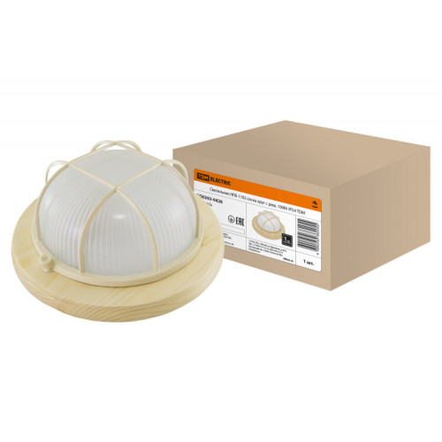 Светильник пылевлагозащищенный под лампу для ЖКХ НПБ1102 сосна круг с реш. 100Вт IP54 | SQ0303-0426 | TDM