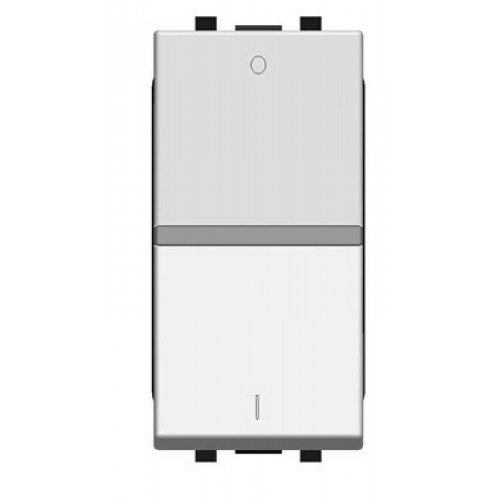 ABB Zenit Серебряный Выключатель 1-клавишный 2-х полюсный (1 мод) | N2101.2 PL | 2CLA210120N1301 | ABB