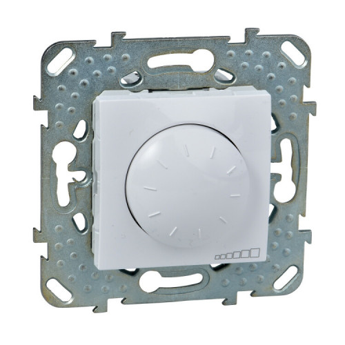 Unica Белый Светорегулятор поворотный 40-400W для л/н и г/л с обмот. трансформатором, перекл | MGU5.511.18ZD | Schneider Electric