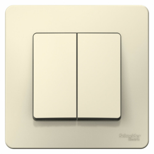 Blanca С/У Молочный Выключатель 2-клавишный 6А, 250В | BLNVS006502 | Schneider Electric