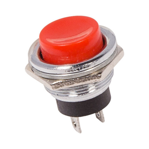 Выключатель-кнопка металл 250V 2А (2с) (ON)-OFF ?16.2 красная | 36-3351 | REXANT