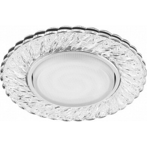 Светильник потолочный встраиваемый под лампу GX53 CD4021 20LED*2835 SMD 4000K, 15W GX53, без лампы, прозрачный, хром | 29474 | FERON