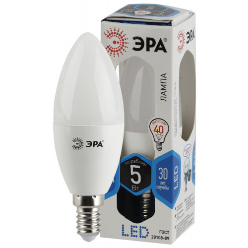 Лампа светодиодная СТАНДАРТ LED B35-5W-840-E14 (диод, свеча, 5Вт, нейтр, E14) | Б0047932 | ЭРА