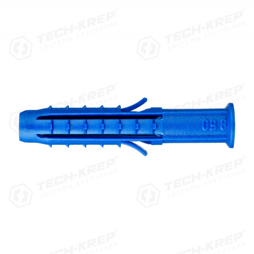 Дюбель распорный Чапай 8х50 шипы+усы (синие) (500 шт) - пакет накл. ( 0,918 кг) | 111149 | Tech-KREP