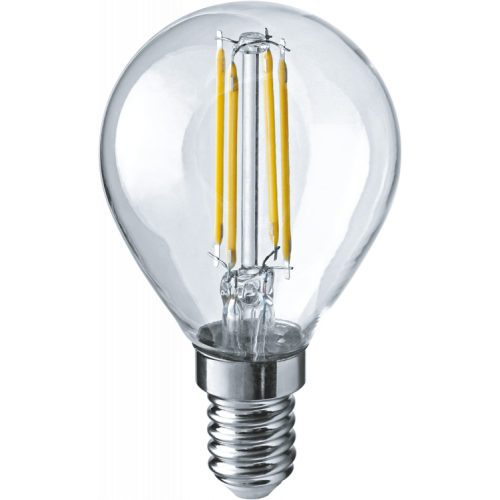 Лампа светодиодная LED 4Вт Е14 230В 4000К NLL-F-G45-4-230-4K-E14 шарик прозрачный | 61342 | Navigator