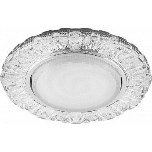 Светильник потолочный встраиваемый под лампу GX53 CD4023 20LED*2835 SMD 4000K, 15W GX53, без лампы, прозрачный, хром | 29476 | FERON