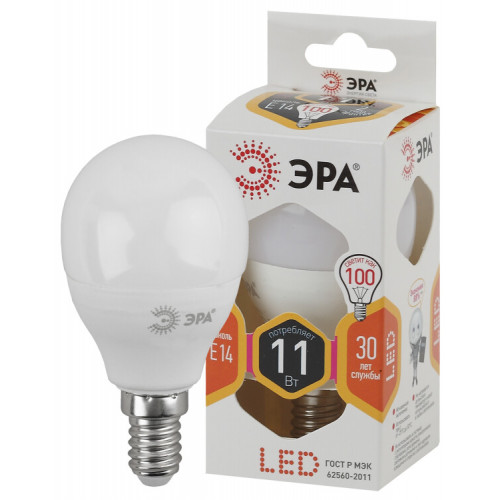 Лампа светодиодная LED P45-11W-827-E14 | Б0032986 | ЭРА
