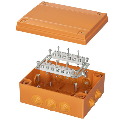 Коробка распределительная пластиковая FS с кабельными вводами иклеммниками,IP55,240х190х90мм, 12р, 450V,32A,10мм.кв | FSK411210 | DKC