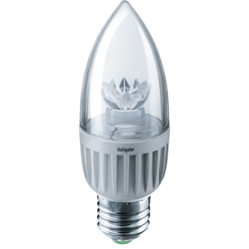 Лампа светодиодная LED 7Вт Е27 230В 2700К NLL-C37-7-230-2.7K-E27-CL свеча прозрачная | 71849 | Navigator