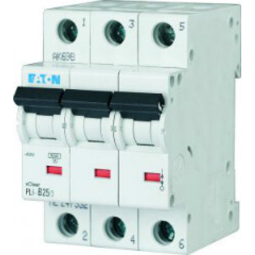 Выключатель автоматический трехполюсной PL6-C40/3 характеристика С 6кА | 286605 | EATON