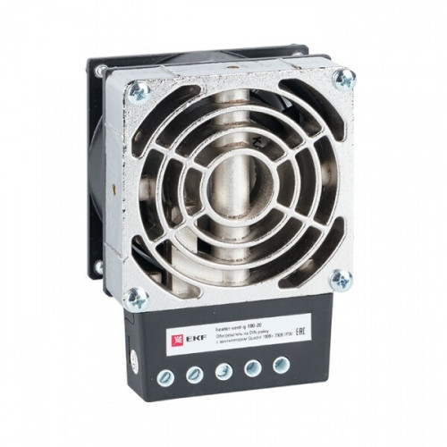 Обогреватель на DIN-рейку с вентилятором 100Вт 230В IP20 Quadro EKF PROxima | heater-vent-q-100-20 | EKF