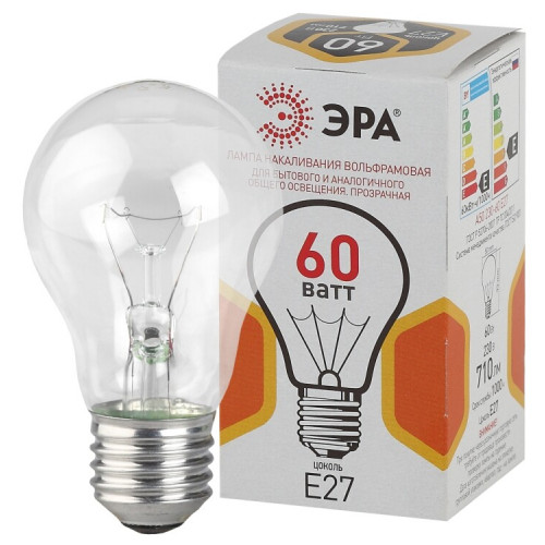 Лампа накаливания ЛОН A50 груша 40Вт 230В Е27 цв. упаковка | Б0039121 | ЭРА