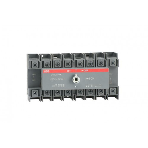Реверсивный рубильник OT125F4C до 125А 4-полюсный для установки на DIN-рейку или монтажную плату (без ручки) | 1SCA105054R1001 | ABB