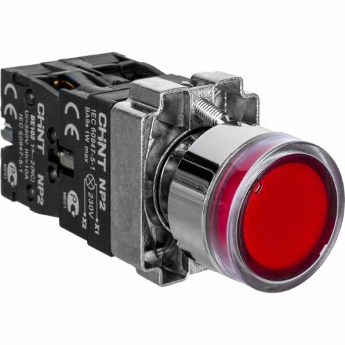 Кнопка управления NP2-BW3465 1НО+1НЗ красная AC/DC230В(LED) IP40 | 574267 | CHINT