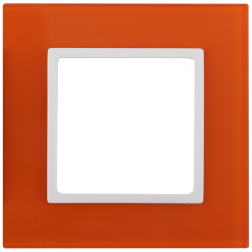 14-5101-22 Электроустановка ЭРА Рамка на 1 пост, стекло, Эра Elegance, оранжевый+бел | Б0034477 | ЭРА