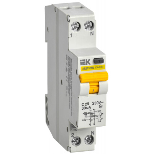 Выключатель автоматический дифференциального тока АВДТ32МL С25 30мА KARAT | MVD12-1-025-C-030 | IEK