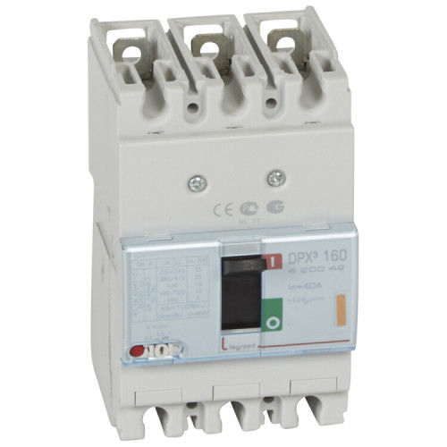 Автоматический выключатель DPX3 160 - термомагнитный расцепитель - 25 кА - 400 В~ - 3П - 40 А | 420042 | Legrand