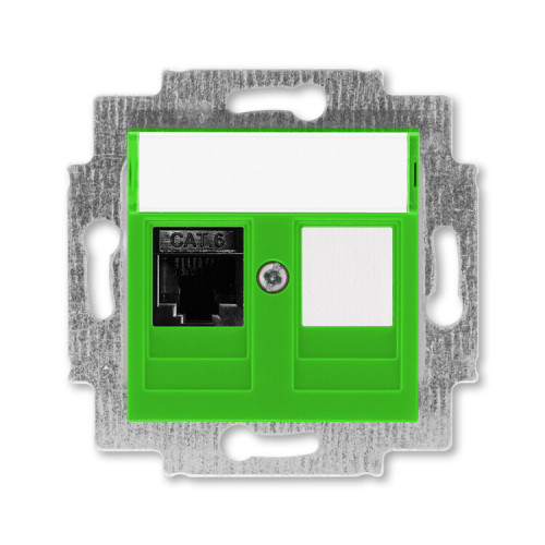 ABB Levit Зелёный Розетка комп. RJ45 категория 6 и заглушка | 5014H-A61017 67W | 2CHH296117A6067 | ABB