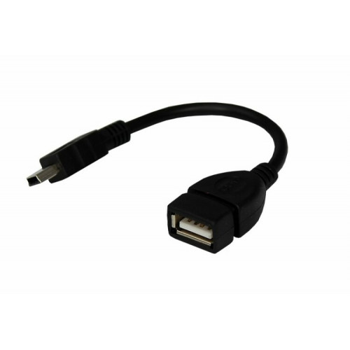 USB кабель OTG mini USB на USB шнур 0.15 м черный | 18-1181 | REXANT