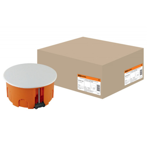 Коробка распределительная с/у 80х40 пластиковые лапки, с крышкой (для полых стен) | SQ1403-1025 | TDM