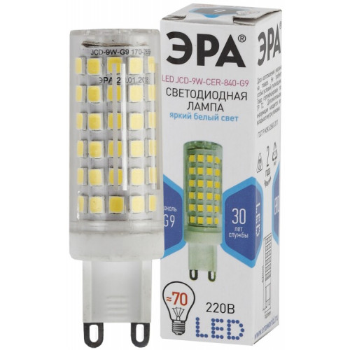 Лампа светодиодная LED JCD-9W-CER-840-G9 | Б0033186 | ЭРА