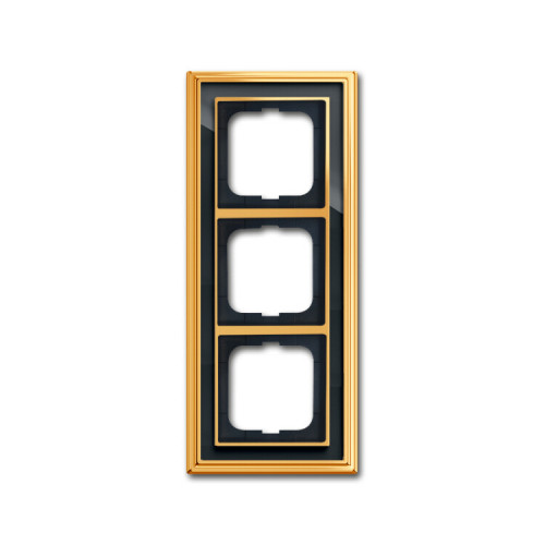 Рамка 3-постовая, серия Династия, Латунь полированная, черное стекло | 1754-0-4567 | 2CKA001754A4567 | ABB