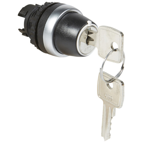 Переключатель с ключом № 455 - Osmoz - для комплектации - без подсветки - IP 66 - 3 положения с фиксацией и Ключ - 90° | 023963 | Legrand