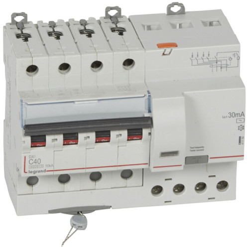 Выключатель автоматический дифференциального тока DX3 4п 40А C 30мА тип AC 7м | 411190 | Legrand