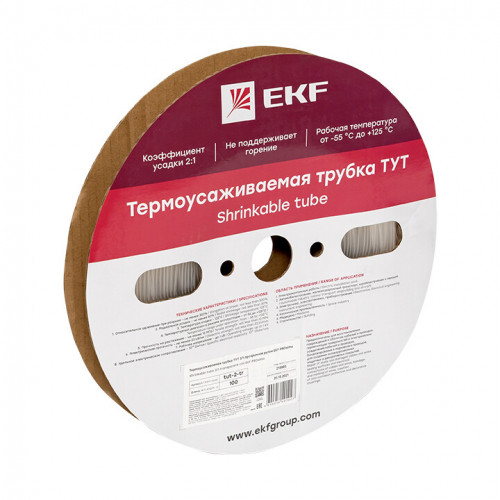 Термоусаживаемая трубка ТУТ 2/1 прозрачная рулон PROxima | tut-2-tr | EKF