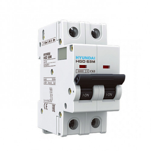 Автоматический выключатель HGD63-M 3PMCS0000C 00015 3 полюса, 15А, ток к.з. 6kA, хар-ка C | 13.04.001017 | HYUNDAI