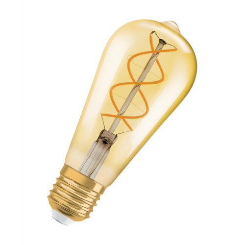 Лампа светодиодная LED, филаментная, золотистая, диммируемая Vintage 1906 LED dim CL Edison FIL GOLD 25 dim 4, 5W/820 E27 | 4058075269965 | Osram