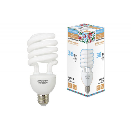 Лампа энергосберегающая КЛЛ 36Вт Е27 865 cпираль НЛ-HS | SQ0347-0033 | TDM
