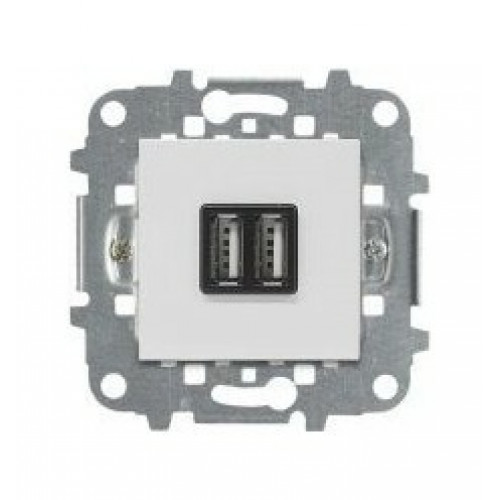 ABB Zenit Альп. белый Механизм USB зарядного устройства, 2М, 2х750 мА / 1х1500мА | N2285 BL | 2CLA228500N1101 | ABB