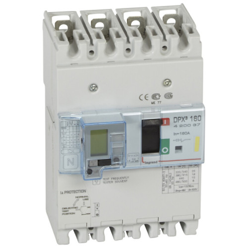 Автоматический выключатель DPX3 160 - термомагн. расц. - с диф. защ. - 16 кА - 400 В~ - 4П - 160 А | 420037 | Legrand