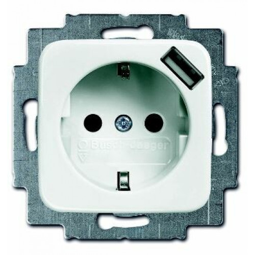 Розетка Schuko с устройством зарядным USB, 20 EUCBUSB-214-500, Reflex альпийский белый, 16А, 700 мА | 2011-0-6175 | 2CKA002011A6175 | ABB