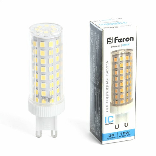 Лампа светодиодная, (15W) 230V G9 6400K JCD, LB-437 | 38214 | FERON
